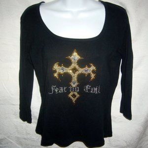 Fear no evil bling t shirt